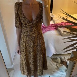 Cheetah A-Line Midi Dress